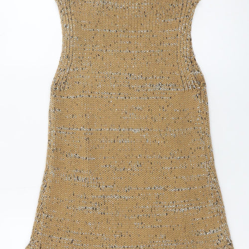 Bellfield Women's Brown Sleeveless Knit Sweater Dress XS