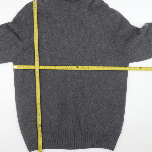 Zara Women Grey Wool Roll Neck Long Sleeve Jumper Size 16