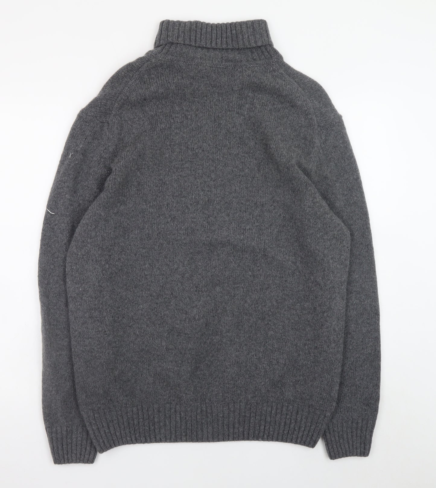 Zara Women Grey Wool Roll Neck Long Sleeve Jumper Size 16