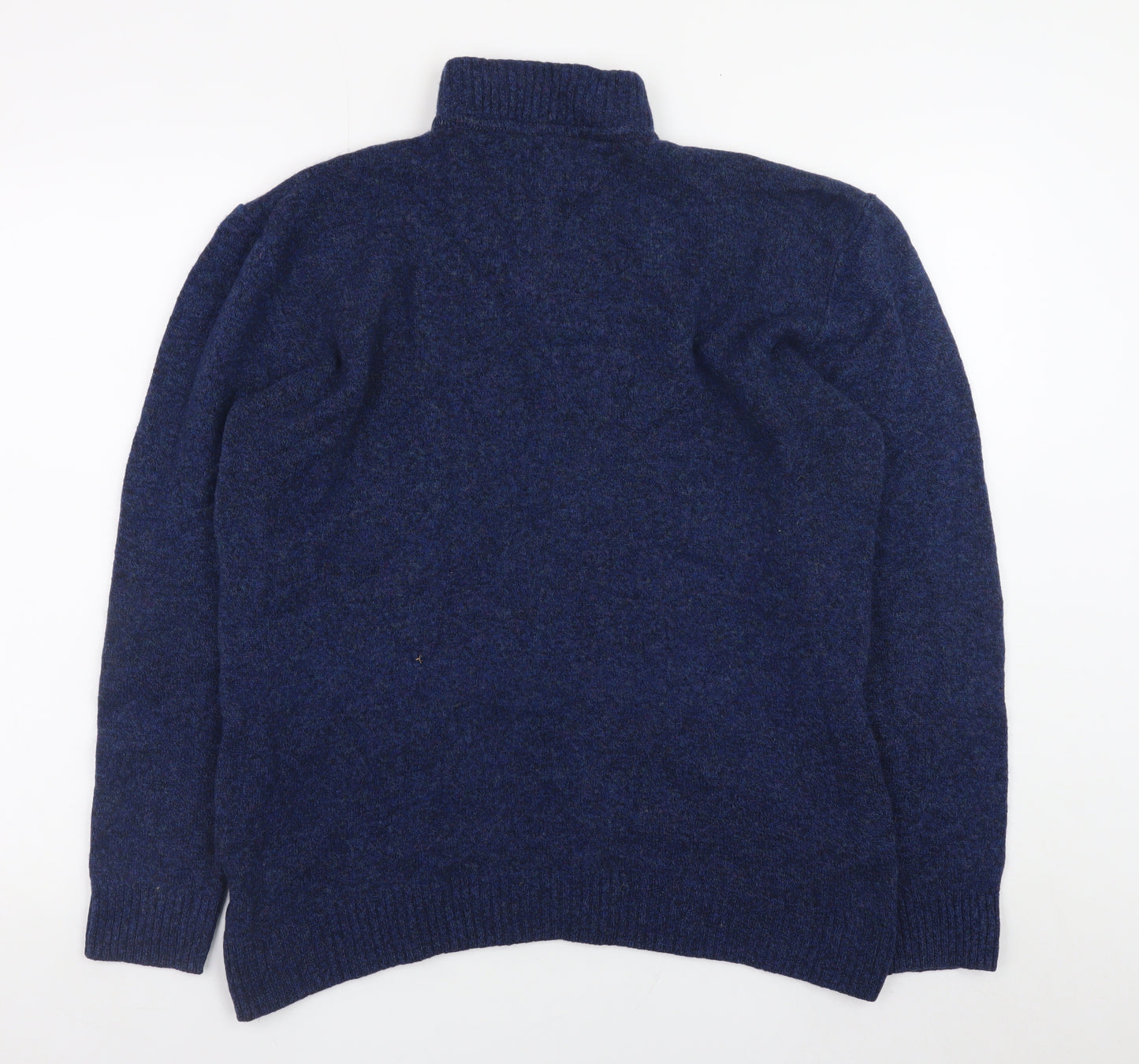 Next Men's Blue XL 1/2 Zip Lambswool Jumper High Neck