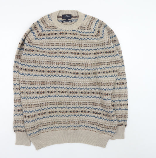 Marks and Spencer Men’s Beige Fair Isle Wool Jumper Size L