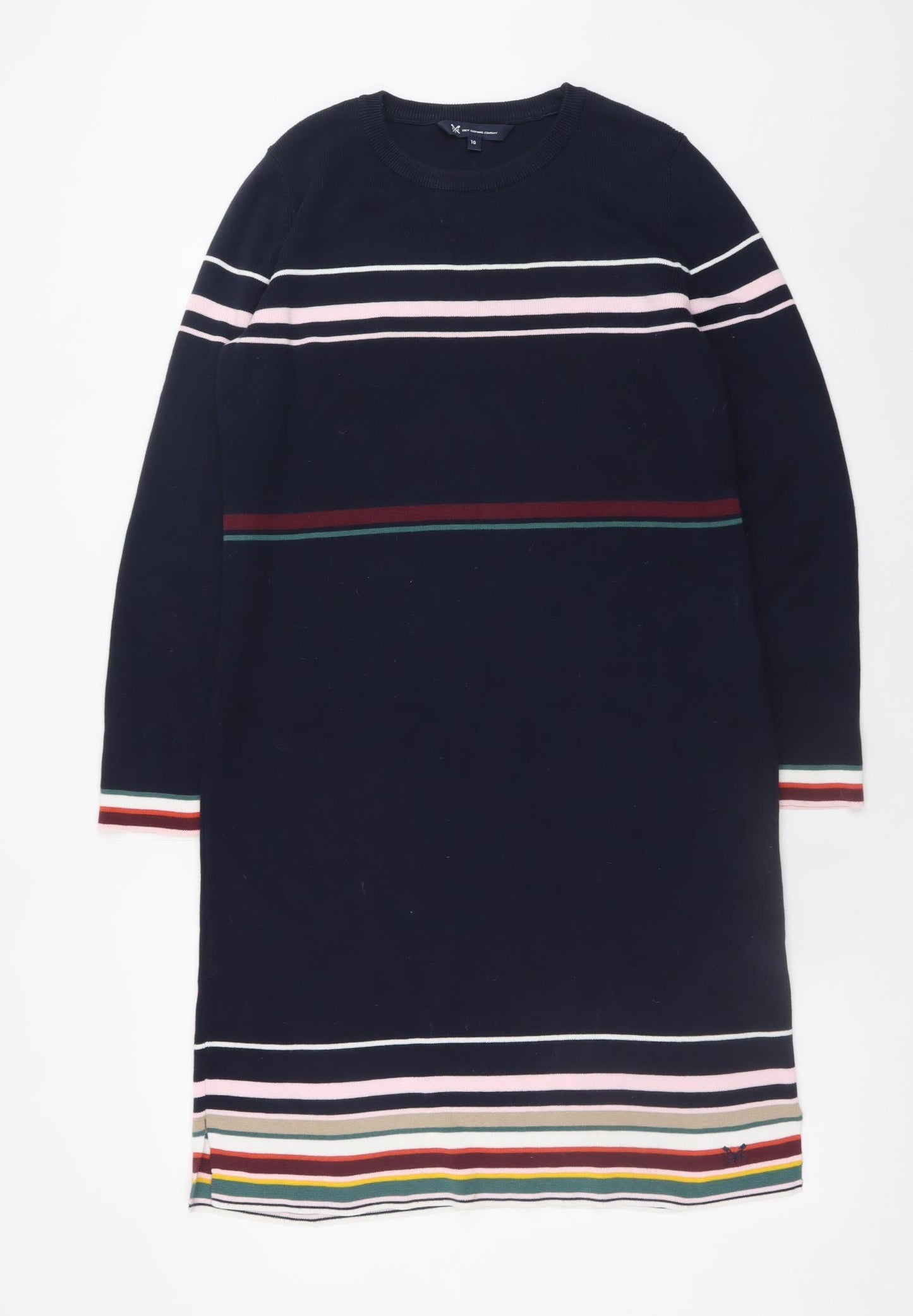 Crew Clothing Women Blue Striped Jumper Dress Size 10