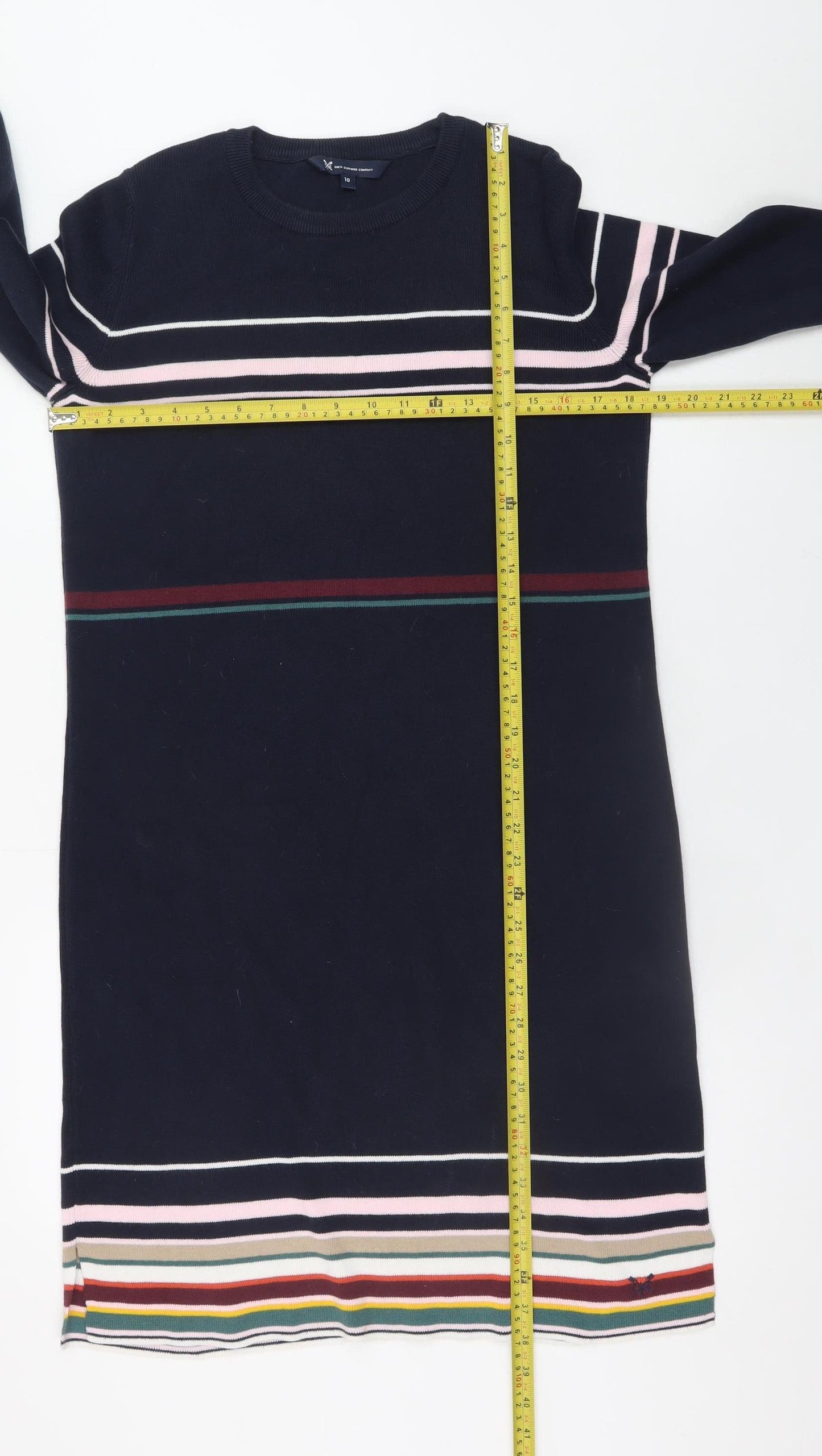 Crew Clothing Women Blue Striped Jumper Dress Size 10