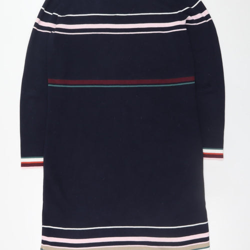 Crew Clothing Women Blue Striped Jumper Dress Size 10