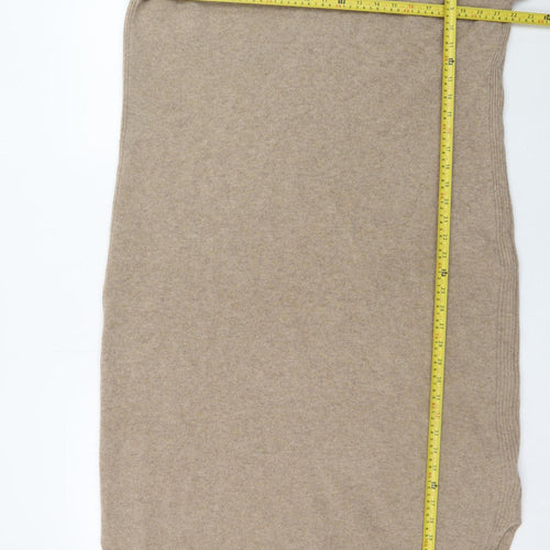 Whistles Women Beige Wool Collared Jumper Dress M