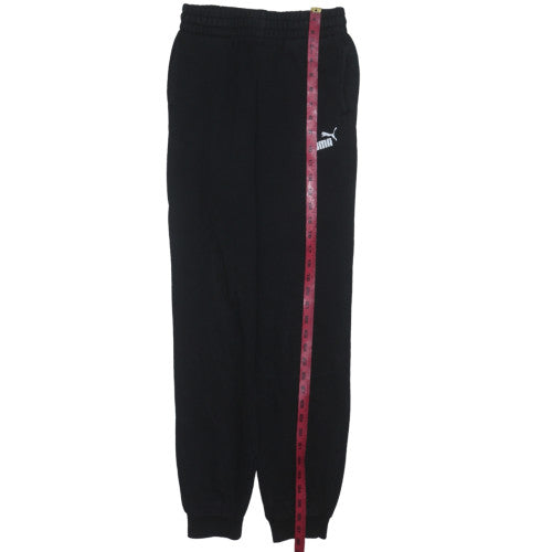 Puma Boys Black Jogger Trousers 13-14 Years Fleece Lined Sportswear