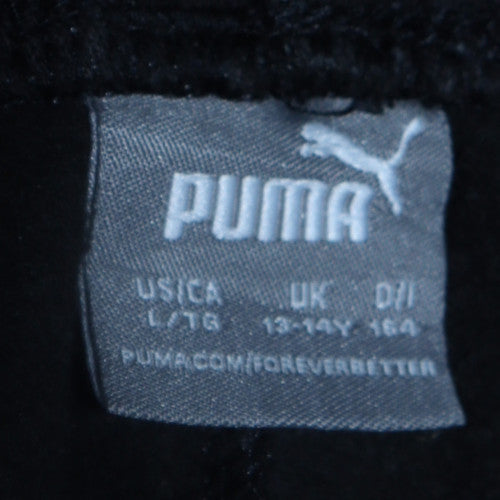Puma Boys Black Jogger Trousers 13-14 Years Fleece Lined Sportswear