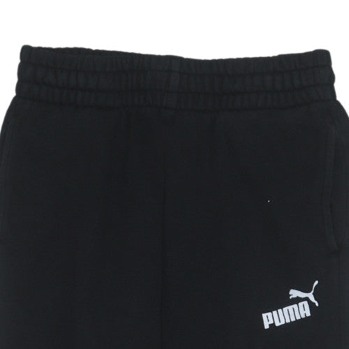 Puma Boys Black Jogger Trousers 13-14 Years Fleece Lined Sportswear