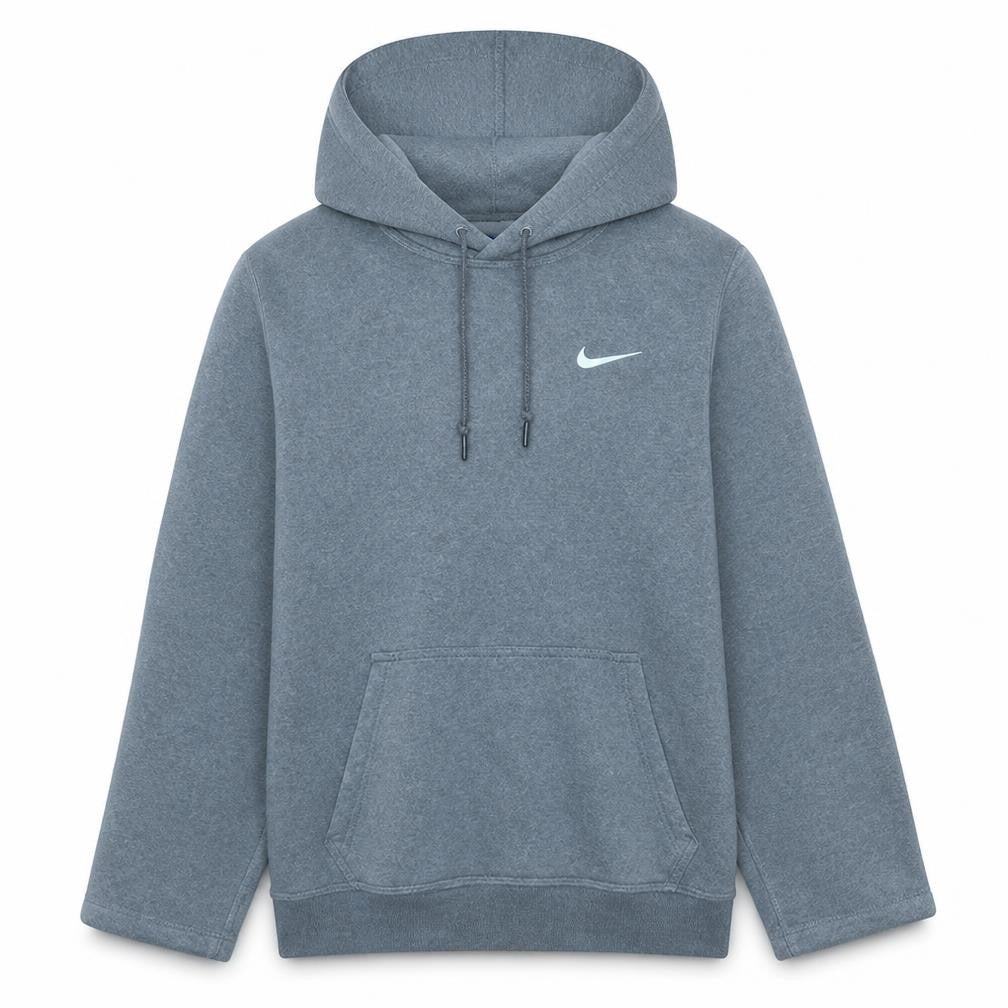 Front view of Nike Men Grey Pullover Hoodie Small Fleece Lined Sportswear