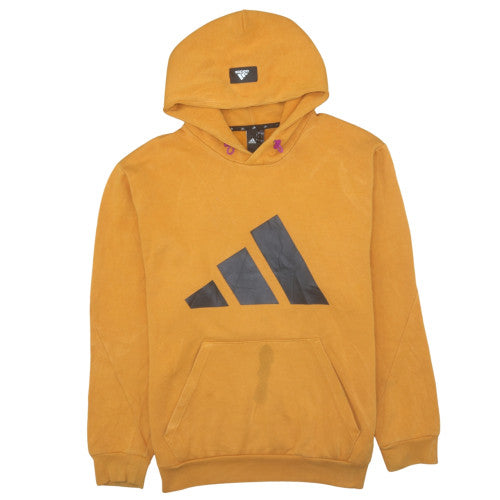 Adidas Men’s Yellow XL Pullover Hoodie with Logo Sports Style
