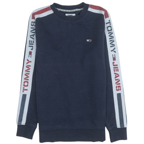 Tommy Jeans Men's Blue Logo Crew Neck Sweatshirt Size S