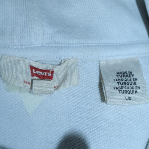 Levi's Men's White Pullover Hoodie L Logo Fleece Regular Fit