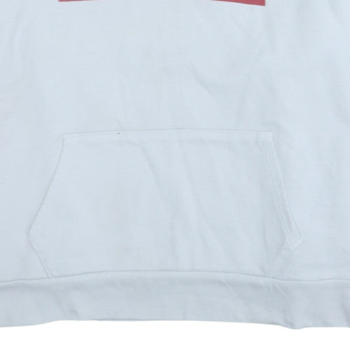 Levi's Men's White Pullover Hoodie L Logo Fleece Regular Fit