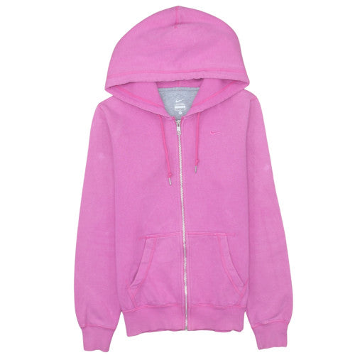 Nike Womens Pink Full Zip Hoodie Medium Cotton Blend Sweatshirt