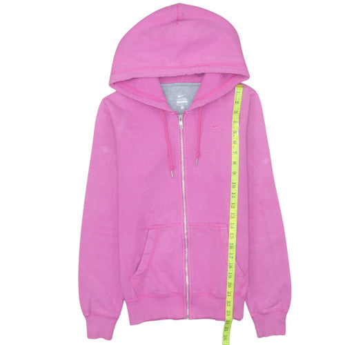 Nike Womens Pink Full Zip Hoodie Medium Cotton Blend Sweatshirt