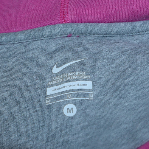 Nike Womens Pink Full Zip Hoodie Medium Cotton Blend Sweatshirt