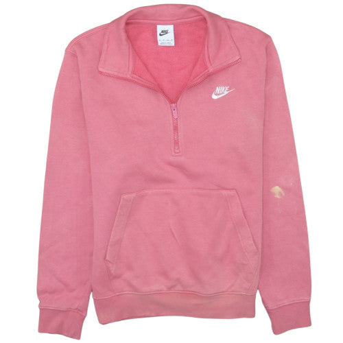 Nike Womens Pink XS 1/2 Zip Pullover Sweatshirt Fleece Lined