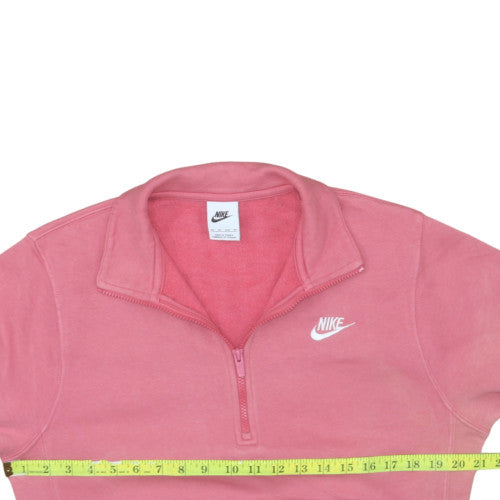 Nike Womens Pink XS 1/2 Zip Pullover Sweatshirt Fleece Lined