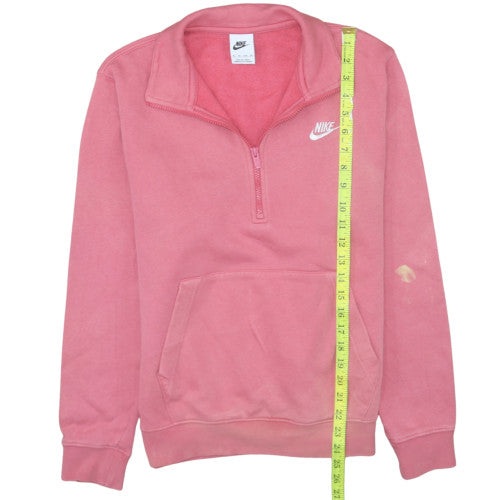 Nike Womens Pink XS 1/2 Zip Pullover Sweatshirt Fleece Lined