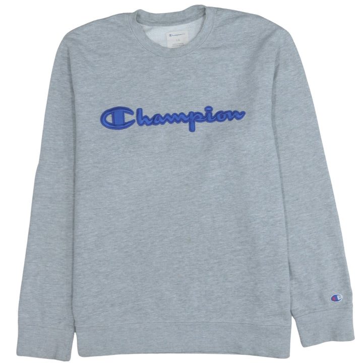 Champion Mens Grey Crew Neck Pullover Sweatshirt L Regular Fit
