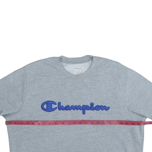Champion Mens Grey Crew Neck Pullover Sweatshirt L Regular Fit