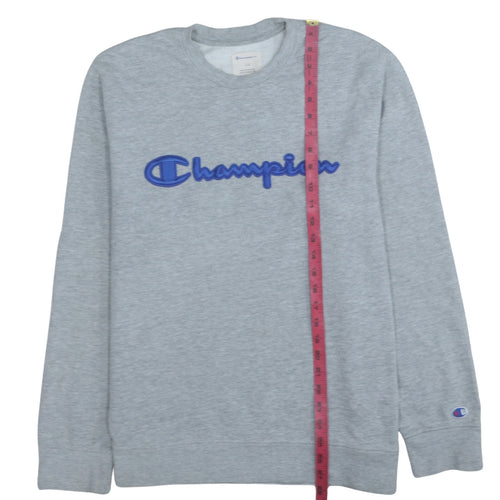 Champion Mens Grey Crew Neck Pullover Sweatshirt L Regular Fit