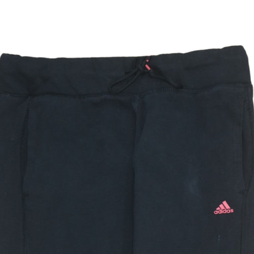 adidas Womens Black Jogger Trousers Size 12-14 Sports Casual