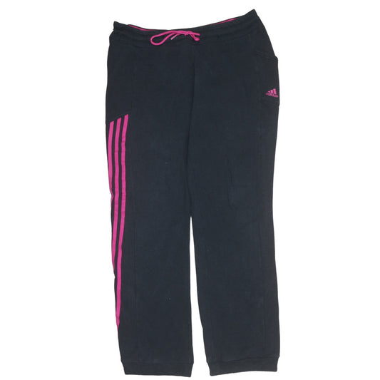 Adidas Women’s Black Pink Stripe Sweatpants M Regular Fit