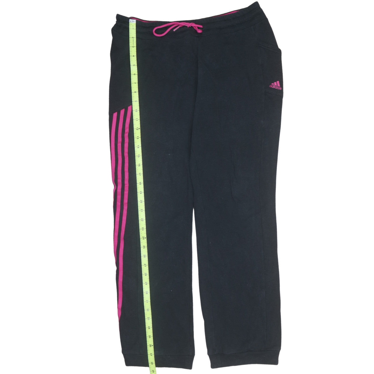 Adidas Women’s Black Pink Stripe Sweatpants M Regular Fit