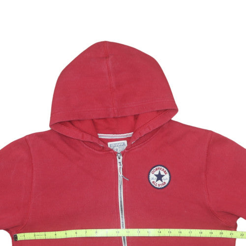 Converse Boys Red Full Zip Hoodie XL 13-15 Years Logo Fleece Sweatshirt