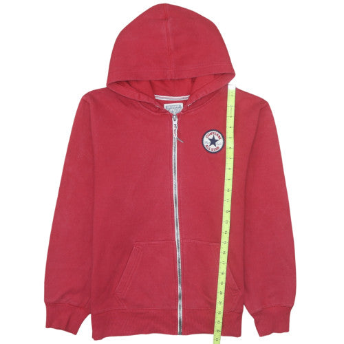 Converse Boys Red Full Zip Hoodie XL 13-15 Years Logo Fleece Sweatshirt
