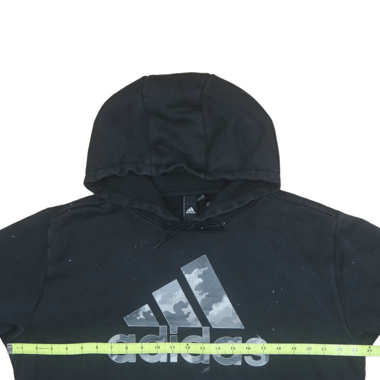 Adidas Men Black L Pullover Hoodie Logo Fleece Sweatshirt