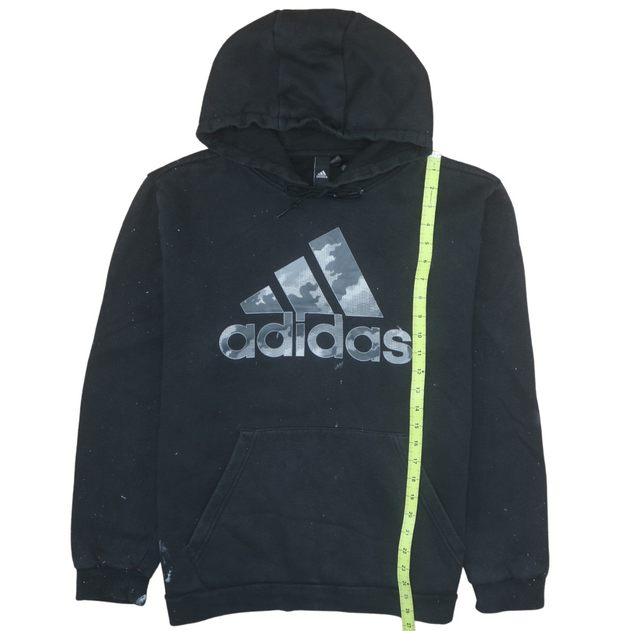 Adidas Men Black L Pullover Hoodie Logo Fleece Sweatshirt