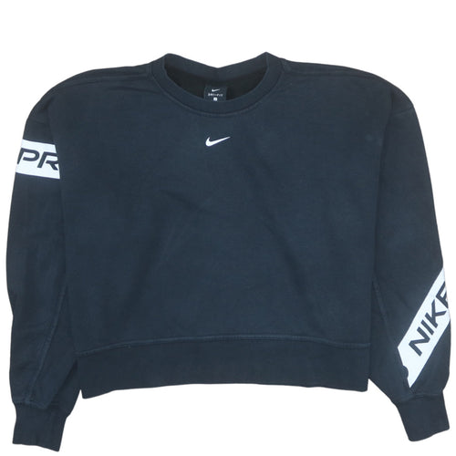Nike Women Black Dri-FIT Crew Neck Pullover Sweatshirt S