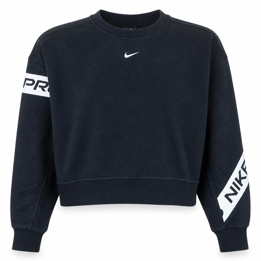 Front view of Nike Women Black Dri-FIT Crew Neck Pullover Sweatshirt S