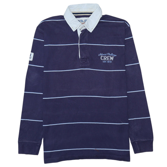 Crew Clothing Co. Men's Blue Long Sleeve Rugby Polo Shirt M