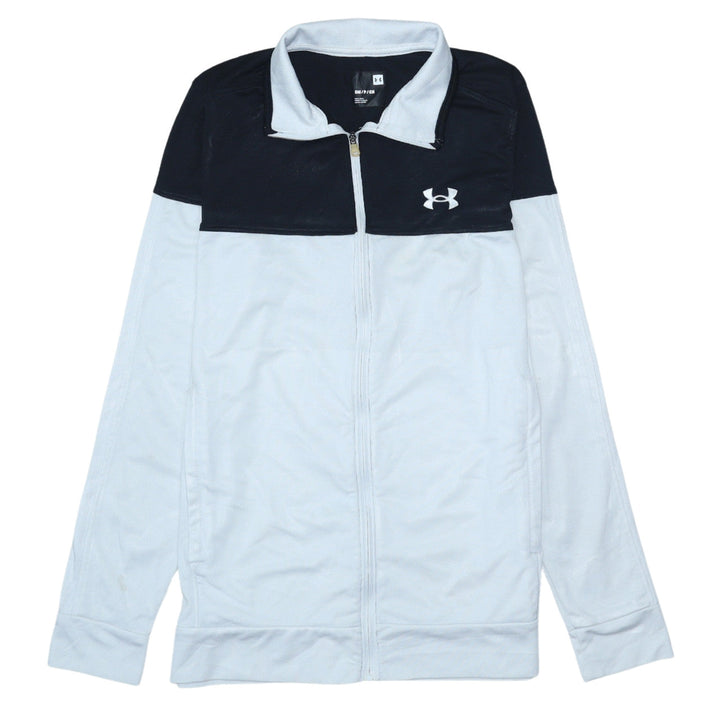 Under Armour Men's White Track Jacket Size S Colourblock Full Zip