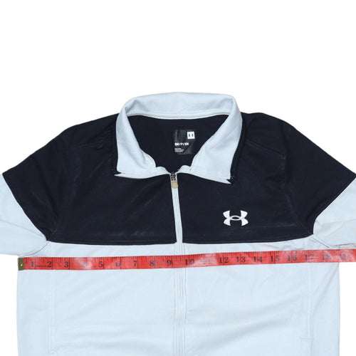 Under Armour Men's White Track Jacket Size S Colourblock Full Zip