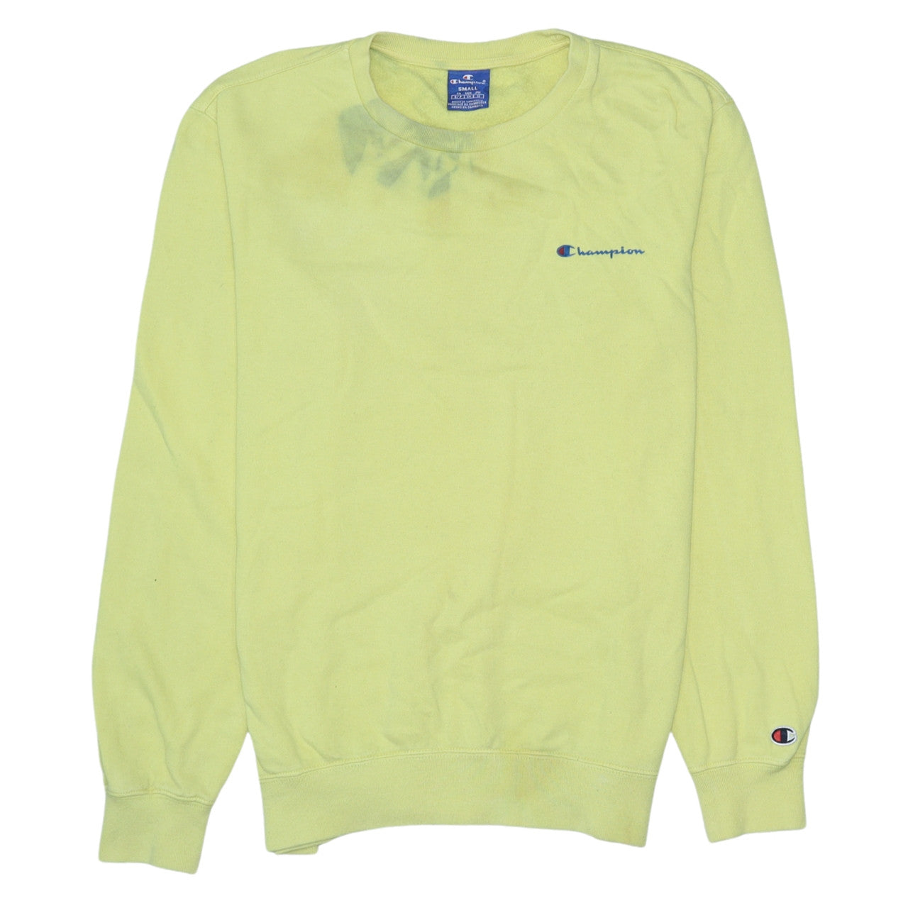 Champion Men's Yellow Small Pullover Crew Neck Sweatshirt
