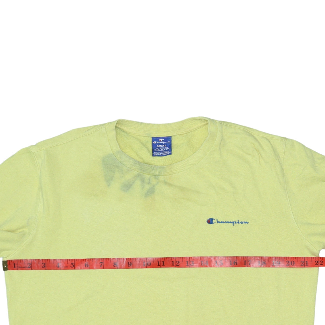 Champion Men's Yellow Small Pullover Crew Neck Sweatshirt