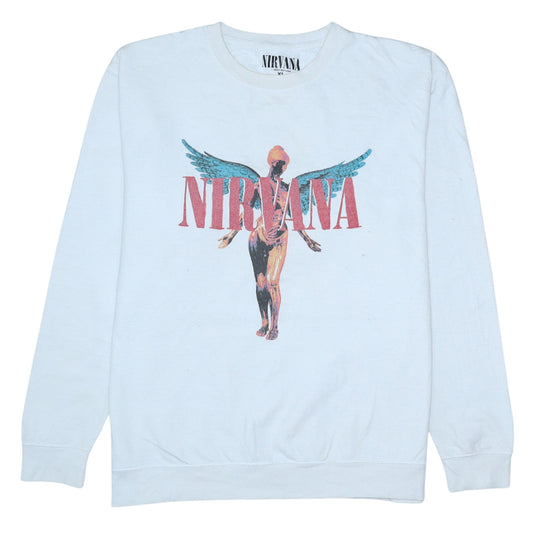 Nirvana Women White XL Pullover Sweatshirt Graphic Print