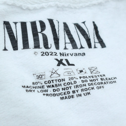 Nirvana Women White XL Pullover Sweatshirt Graphic Print