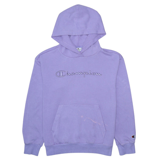 Champion Womens Purple Pullover Hoodie Medium Cotton Blend