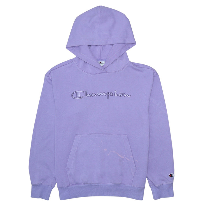 Champion Womens Purple Pullover Hoodie Medium Cotton Blend
