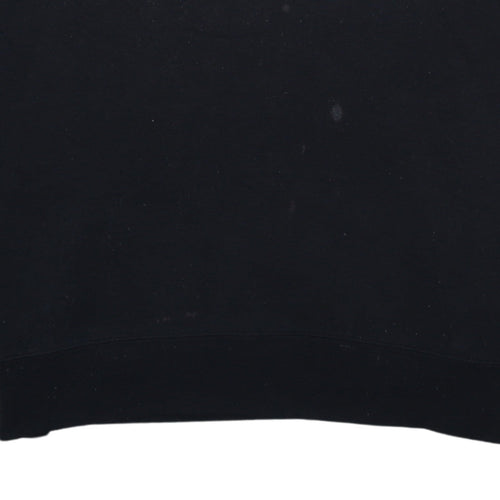 FILA Mens Black Pullover Hoodie L Logo Graphic Fleece Sweatshirt