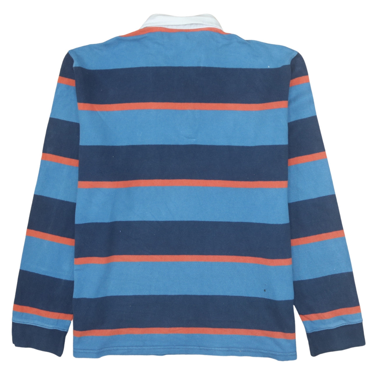 Next Men’s Blue Striped Long Sleeve Cotton Polo Shirt 2XL Regular Fit