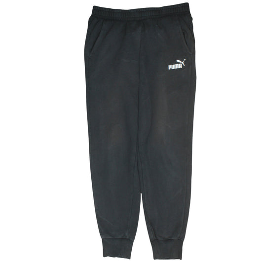 Puma Women’s Black Jogger Trousers L Elastic Waist Fleece