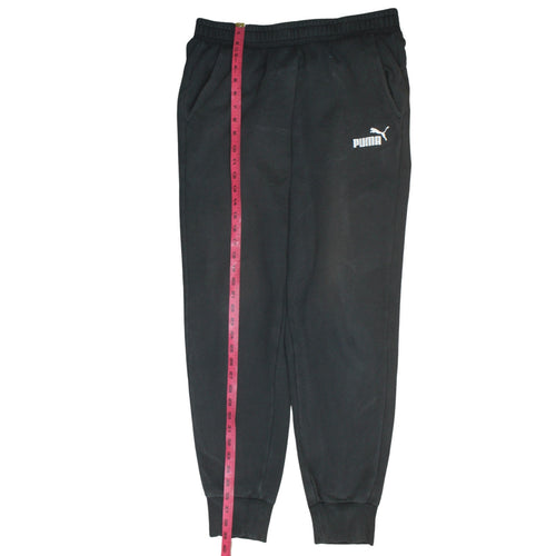 Puma Women’s Black Jogger Trousers L Elastic Waist Fleece