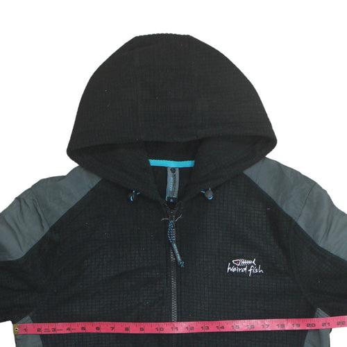 Weird Fish Men's Black Full Zip Hoodie Size M Outdoor Fleece