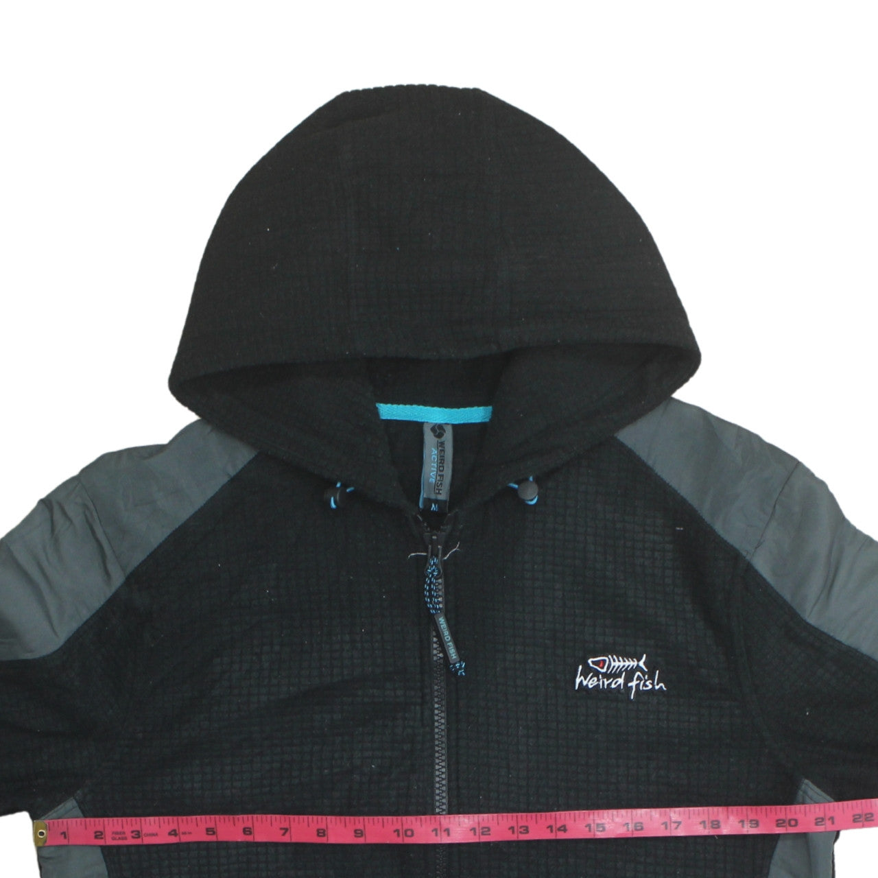 Weird Fish Men's Black Full Zip Hoodie Size M Outdoor Fleece